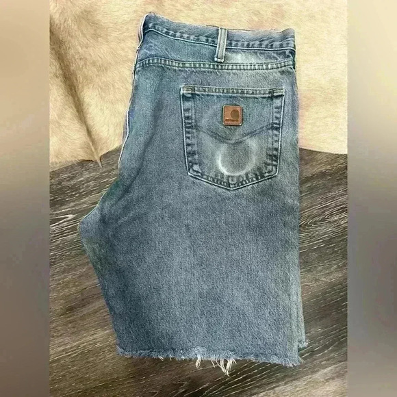 Vintage Carhartt Men’s Cutoff Distressed Jeans Shorts Size 40 - Picture 6 of 6